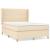 Pat box spring cu saltea, crem, 140x200 cm, textil GartenMobel Dekor