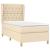 Pat box spring cu saltea, crem, 80x200 cm, textil GartenMobel Dekor