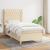 Pat box spring cu saltea, crem, 90x190 cm, textil GartenMobel Dekor