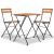 Set mobilier de bistro pliabil, 3 piese, lemn masiv tec și oțel GartenMobel Dekor