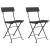 Scaune de bistro pliante, 2 buc, negru, poliratan și oțel GartenMobel Dekor