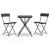 Set mobilier bistro pliabil, 3 piese, negru, poliratan GartenMobel Dekor