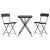 Set mobilier bistro pliabil, 3 piese, negru, poliratan GartenMobel Dekor