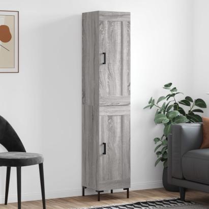Dulap înalt, gri sonoma, 34,5x34x180 cm, lemn prelucrat GartenMobel Dekor