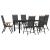 Set mobilier pentru grădină, 7 piese, negru, aluminiu GartenMobel Dekor