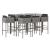Set mobilier bar de grădină, cu perne, 9 piese, gri, poliratan GartenMobel Dekor