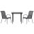 Set mobilier de grădină, 3 piese, negru, textilenă și oțel GartenMobel Dekor