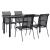 Set mobilier de grădină, 5 piese, negru, oțel și textilenă GartenMobel Dekor