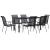 Set mobilier de grădină, 7 piese, negru, oțel și textilenă GartenMobel Dekor