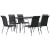 Set mobilier de grădină, 7 piese, negru, oțel și textilenă GartenMobel Dekor