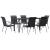 Set mobilier de grădină, 7 piese, negru, oțel și textilenă GartenMobel Dekor
