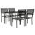 Set mobilier de grădină, 5 piese, negru, oțel și textilenă GartenMobel Dekor