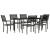 Set mobilier de grădină, 7 piese, negru, oțel și textilenă GartenMobel Dekor