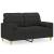 Canapea cu 2 locuri cu pernuțe, negru, 120 cm, textil GartenMobel Dekor