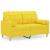 Canapea cu 2 locuri cu pernuțe, galben deschis, 120 cm, textil GartenMobel Dekor