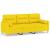 Canapea cu 3 locuri cu pernuțe, galben deschis, 180 cm, textil GartenMobel Dekor