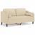 Canapea cu 2 locuri cu pernuțe, crem, 140 cm, textil GartenMobel Dekor