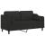 Canapea cu 2 locuri cu pernuțe, negru, 140 cm, textil GartenMobel Dekor