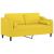 Canapea cu 2 locuri cu pernuțe, galben deschis, 140 cm, textil GartenMobel Dekor