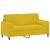 Canapea cu 2 locuri cu pernuțe, galben, 140 cm, catifea GartenMobel Dekor