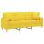 Canapea cu 3 locuri cu pernuțe, galben deschis, 180 cm, textil GartenMobel Dekor