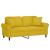 Canapea cu 2 locuri cu pernuțe, galben, 140 cm, catifea GartenMobel Dekor