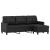 Canapea cu 3 locuri și taburet, negru, 180 cm, piele ecologică GartenMobel Dekor