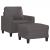 Fotoliu canapea cu taburet, gri, 60 cm, piele ecologică GartenMobel Dekor