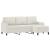 Canapea cu 3 locuri și taburet, crem, 180 cm, catifea GartenMobel Dekor