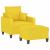 Fotoliu canapea cu taburet, galben deschis, 60 cm, textil GartenMobel Dekor