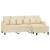 Canapea cu 3 locuri cu taburet, crem, 180 cm, material textil GartenMobel Dekor
