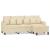 Canapea cu 3 locuri cu taburet, crem, 180 cm, material textil GartenMobel Dekor
