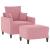 Fotoliu canapea cu taburet, roz, 60 cm, catifea GartenMobel Dekor