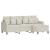 Canapea cu 3 locuri și taburet, crem, 180 cm, catifea GartenMobel Dekor