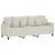 Canapea cu 3 locuri și taburet, crem, 180 cm, catifea GartenMobel Dekor