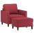 Fotoliu canapea cu taburet, roșu vin, 60 cm, piele ecologică GartenMobel Dekor