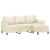 Canapea cu 3 locuri și taburet, crem, 180 cm, piele ecologică GartenMobel Dekor