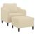 Fotoliu canapea cu taburet, crem, 60 cm, material textil GartenMobel Dekor