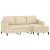 Canapea cu 3 locuri cu taburet, crem, 180 cm, material textil GartenMobel Dekor