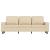 Canapea cu 3 locuri cu taburet, crem, 180 cm, material textil GartenMobel Dekor