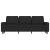 Canapea cu 3 locuri cu taburet, negru, 180 cm, material textil GartenMobel Dekor