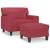 Fotoliu canapea cu taburet, roșu vin, 60 cm, piele ecologică GartenMobel Dekor