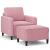 Fotoliu canapea cu taburet, roz, 60 cm, catifea GartenMobel Dekor