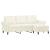 Canapea cu 3 locuri și taburet, crem, 180 cm, catifea GartenMobel Dekor