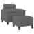 Fotoliu canapea cu taburet, gri închis, 60 cm, microfibră GartenMobel Dekor