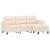 Canapea cu 3 locuri și taburet, bej, 180 cm, microfibră GartenMobel Dekor