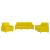 Set de canapele cu perne, 3 piese, galben deschis, textil GartenMobel Dekor