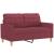 Set canapea cu perne, 2 piese, roșu vin, material textil GartenMobel Dekor