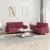 Set canapea cu perne, 2 piese, roșu vin, material textil GartenMobel Dekor