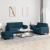 Set de canapele cu perne, 3 piese, albastru, catifea GartenMobel Dekor